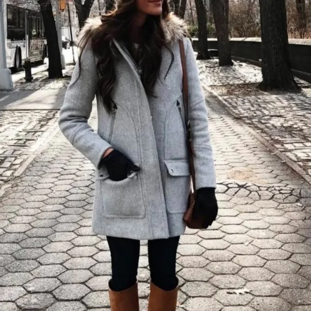 J.Crew Heather Dusk Italian Stadium-Cloth Wool Chateau Parka Coat  2 - Picture 2 of 6